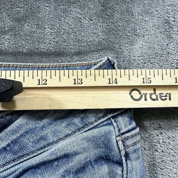 American Eagle Jeans Women's 4 Blue Denim Jegging Crop Low Rise Distress Stretch - Picture 11 of 14